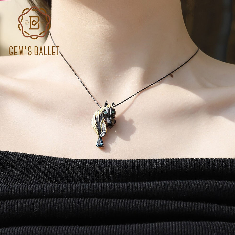 Thumbnail: GEM'S BALLET Natural London Blue Topaz Gemstone Zodiac Jewelry 925 Sterling