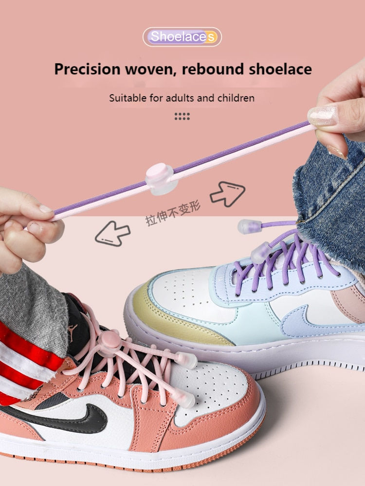 Thumbnail: Spring Lock Shoelaces Without ties Elastic laces Sneakers Kids Adult Quick Shoe