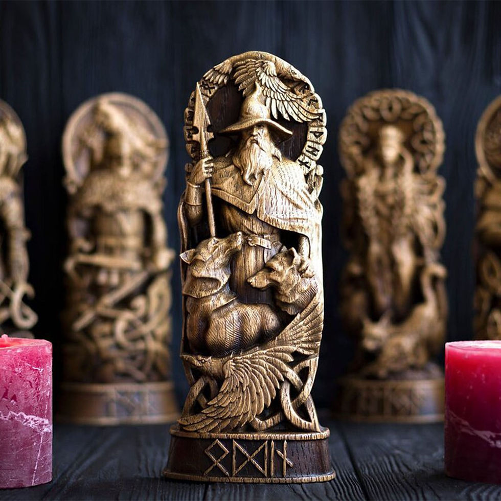 Thumbnail: Resin Statue Nordic Gods Odin Sol Loki Freya Legend Viking God Carving Asa Prot