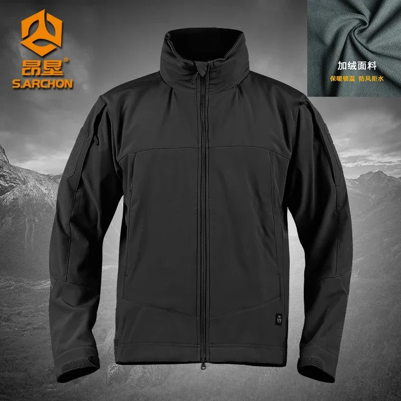 Miniature : Waterproof Soft Shell Tactical Jacket Men's Autumn Winter Warm Fleece Windbreak