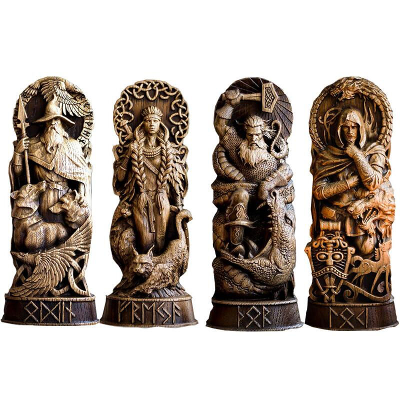 Thumbnail: Resin Statue Nordic Gods Odin Sol Loki Freya Legend Viking God Carving Asa Prot