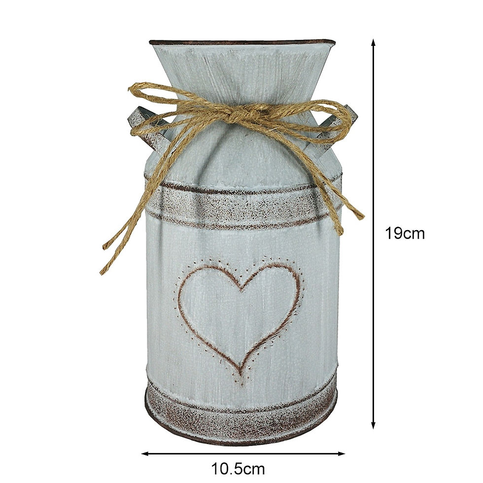 ภาพขนาดย่อ: Vintage Garden Metal Flower Vases Home Wedding Artificial Flowers Bucket Barrel