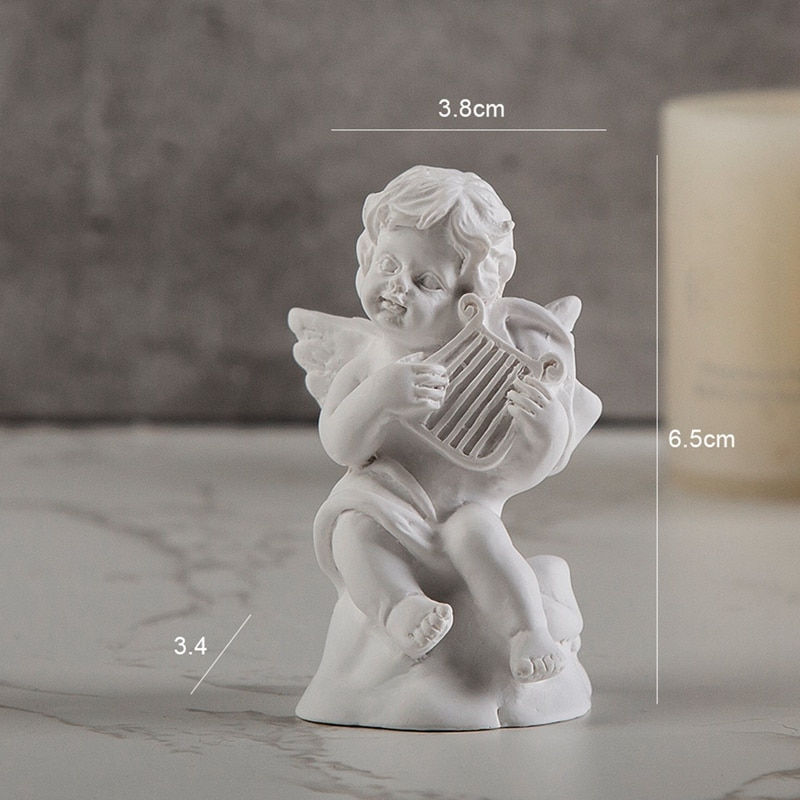 Thumbnail: Adorable Figure Sculpture Crafts Memorial Greek Statue Angel Miniatures Figurin
