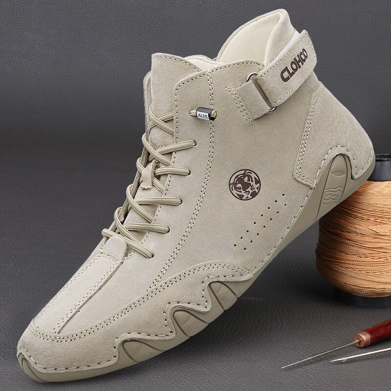 Thumbnail: Men's Genuine Leather Shoes Ankle Boots 2023 Men Sneakers Outdoor Light Lace-Up