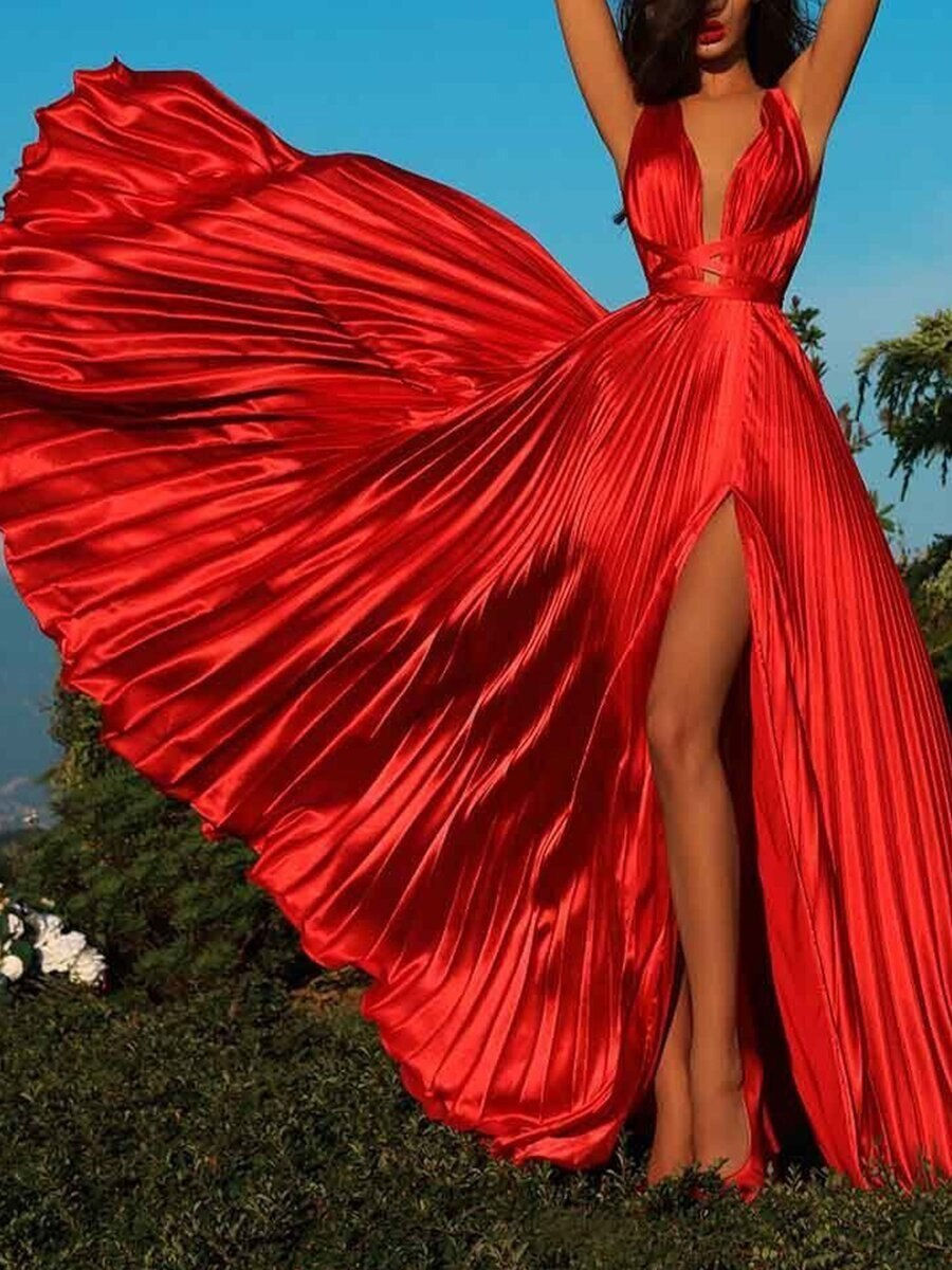 Thumbnail: Hi Shy Bridal Exquisite Evening Dresses Chiffon V-Neck Floor-Length Mermaid Sle