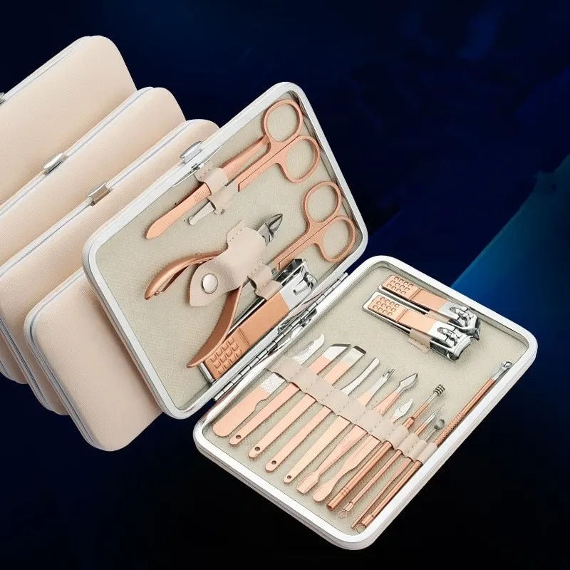 Miniaturebillede: Stainless Steel Manicure Pedicure kit Professional Nail Foot Care 7/10/12/15/18