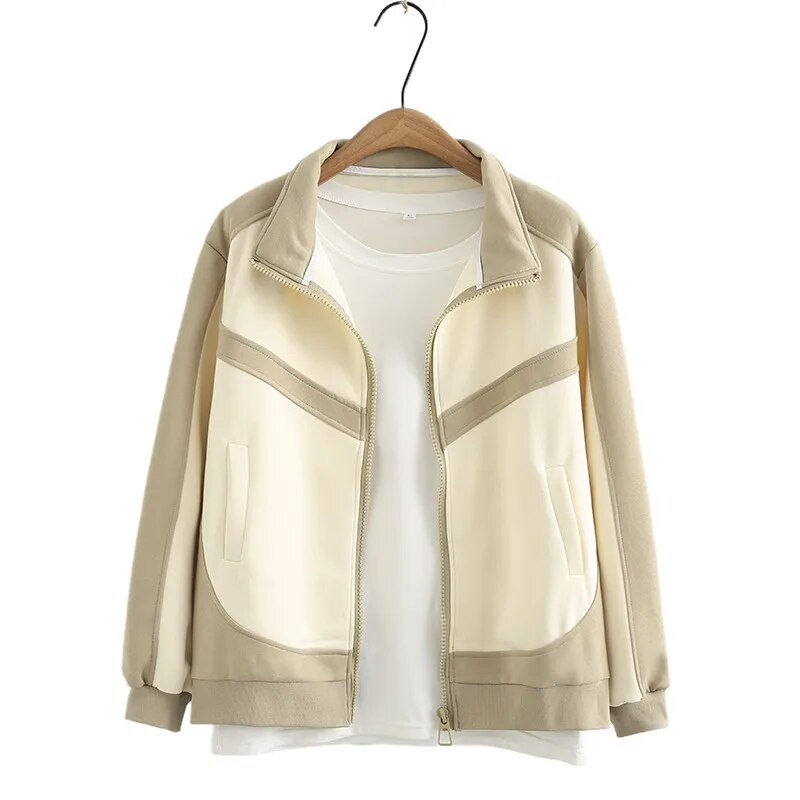 縮圖：Plus Size Women's Clothing Stylish Colour-Blocked Spring/Autumn Casual Jacket W