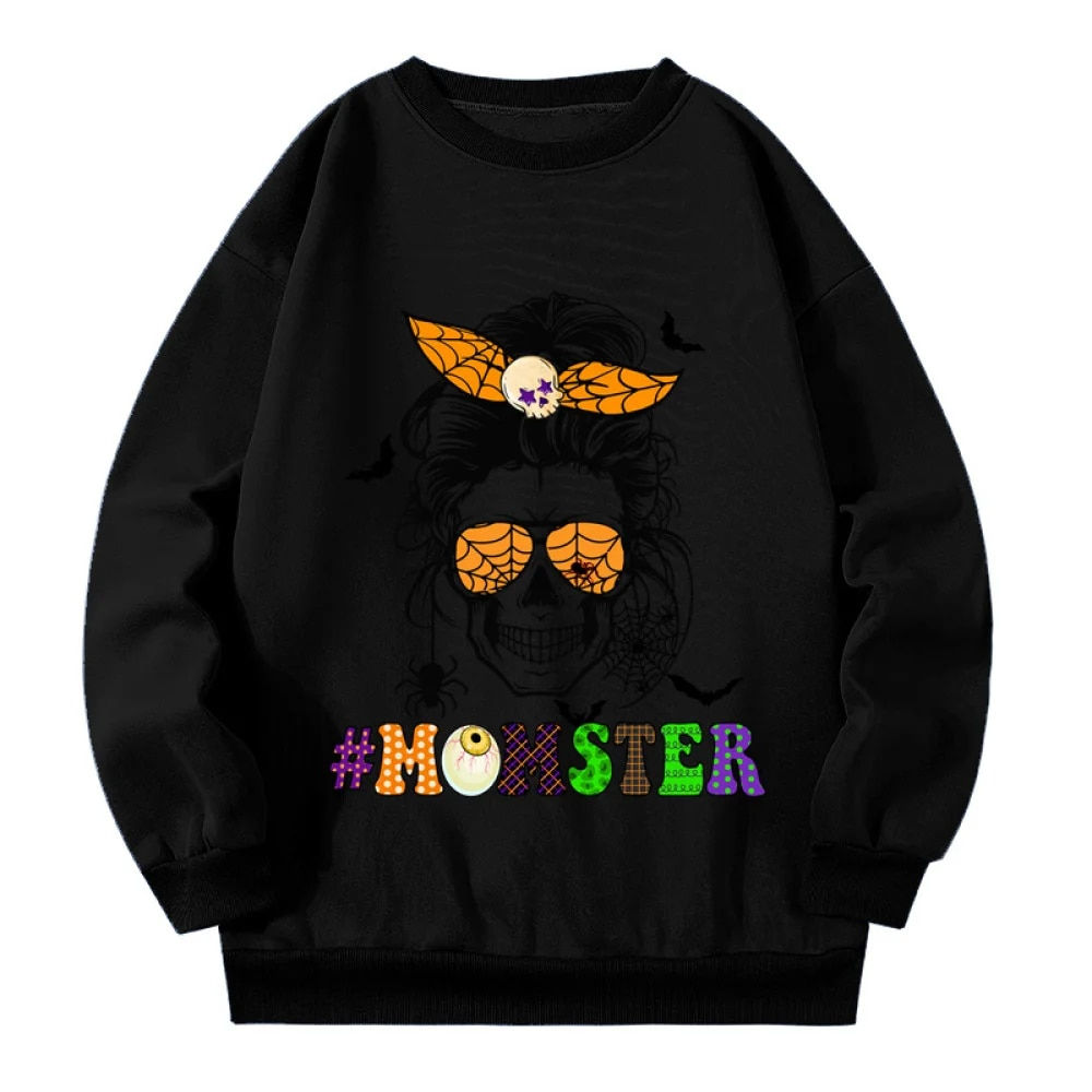 Halloween Fun Prints Women's Clothing Plus Size Loose-fitting All-match Graphic