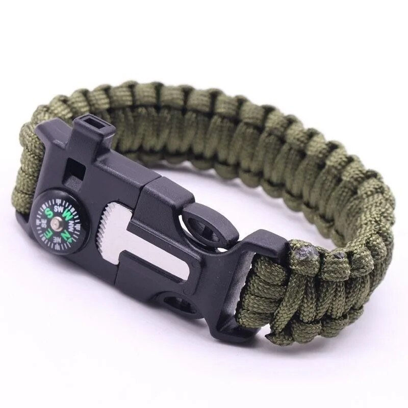 Miniatyrbild: Survival Paracord Bracelet Outdoor Tactical Emergency Gear Kit Travel Camping R