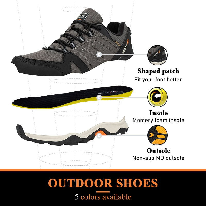 Thumbnail: Baasploa 2022 Men's Waterproof Leather Hiking Shoes Non-slip Wear-resistant Out