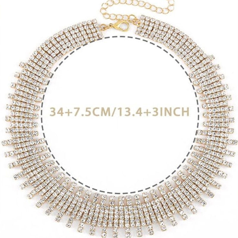 Thumbnail: Stonefans Sparkly Rhinestone Tennis Chain Necklace Choker for Women
