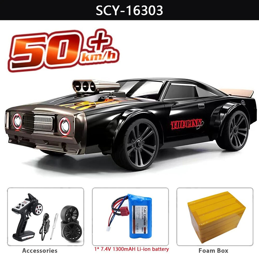 Thumbnail: 16303 1:16 50KM/H RC Car 4WD With LED Remote Control Muscle Cars High Speed Dri