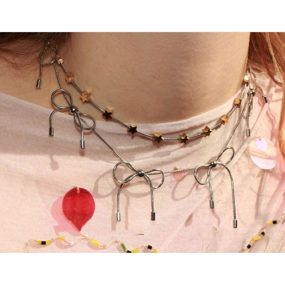 Thumbnail: Women's Fashion Color-proof Bow Necklace
