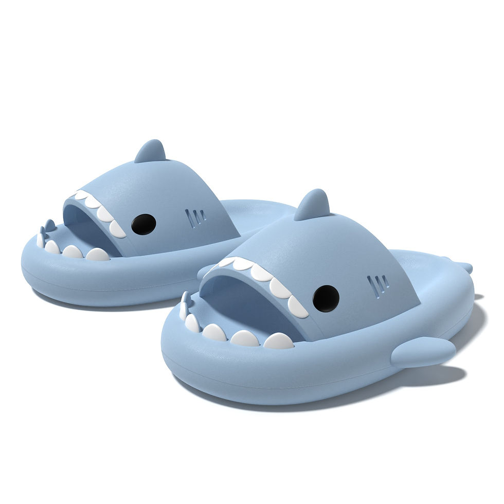 Thumbnail: Summer Home Men Shark Slippers Anti-skid EVA Solid Color Couple Parents Outdoor