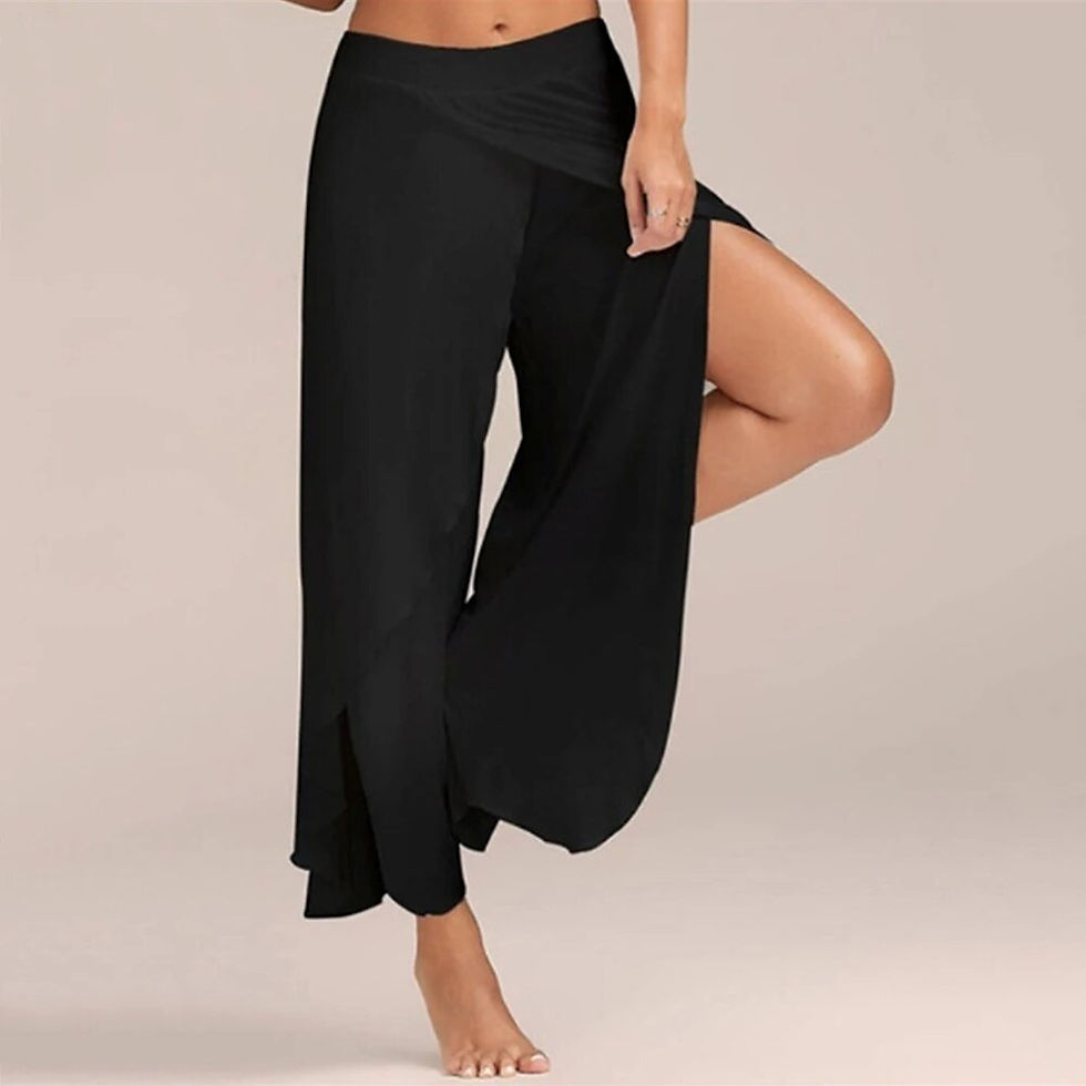 Thumbnail: Women‘s Solid Harem Palazzo Yoga Split Beauty Pants Ladies High Waist Loose Wid