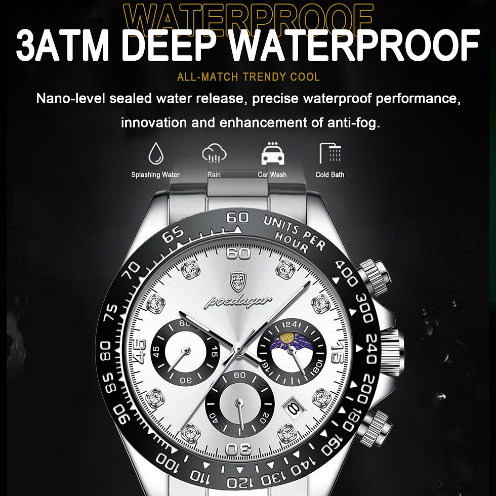 Thumbnail: POEDAGAR Luxury Man Wristwatch Sports Chronograph Luminous Waterproof Date Men