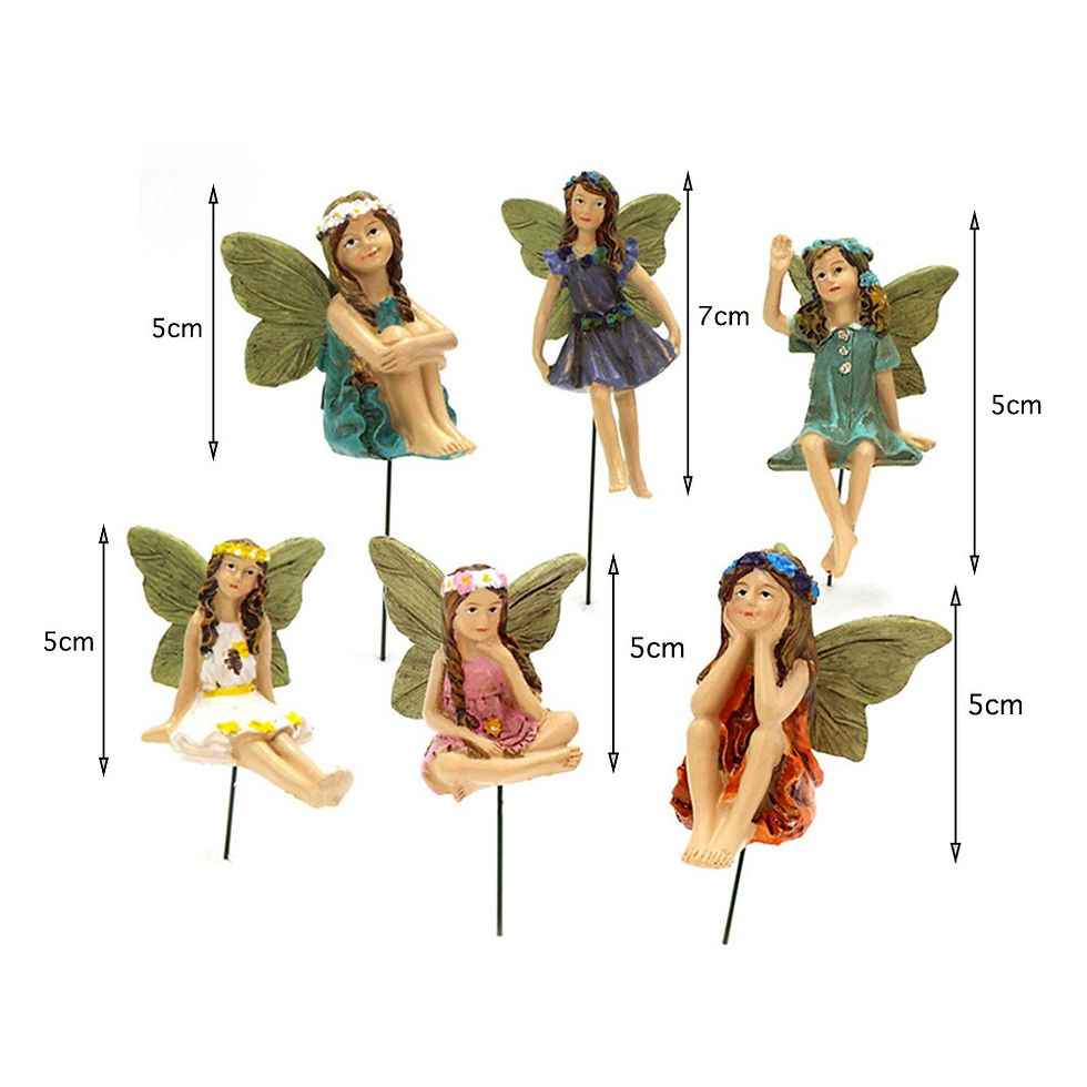 Thumbnail: Mini Fairy Figurines Elf Set Miniatures Resin Crafts Statues Garden LawnMicro L