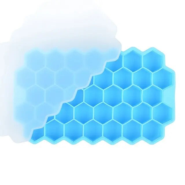 Creative 37 Cavity Honeycomb Ice Cube Maker Reusable Trays Silicone Ice Cube Mo