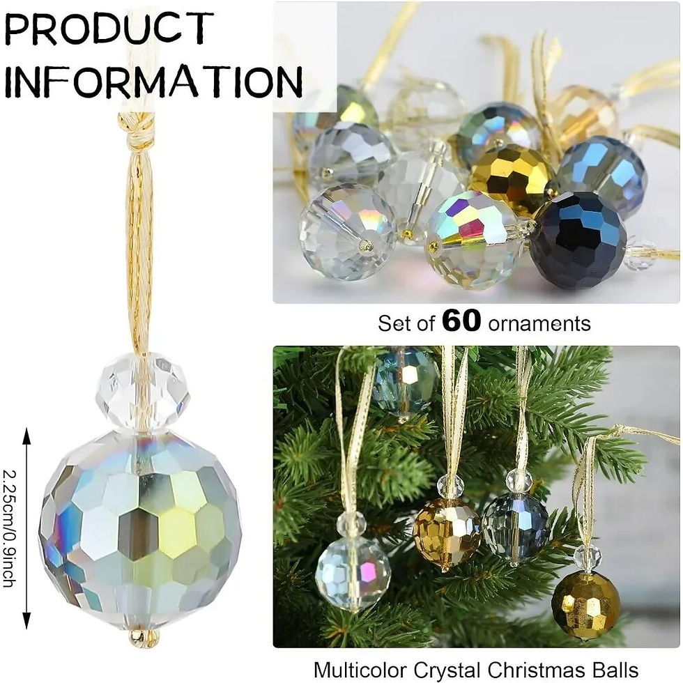 Thumbnail: 60 Pcs Multicolor Crystal Christmas Ball Ornaments Ball Colorful Glass Balls Ch