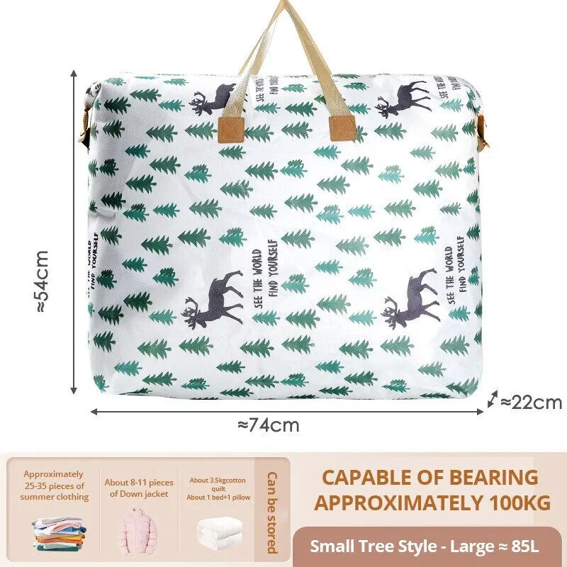 Thumbnail: 1pc Large Capacity Clothes Storage Bag Organizer With Reinforced Handle For Bla