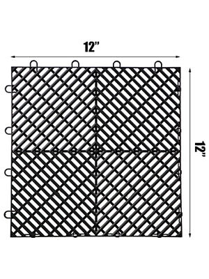 VEVOR 25/50 PCS Drainage Tiles Interlocking PP Plastic Tiles 12"x12" Deck Tiles