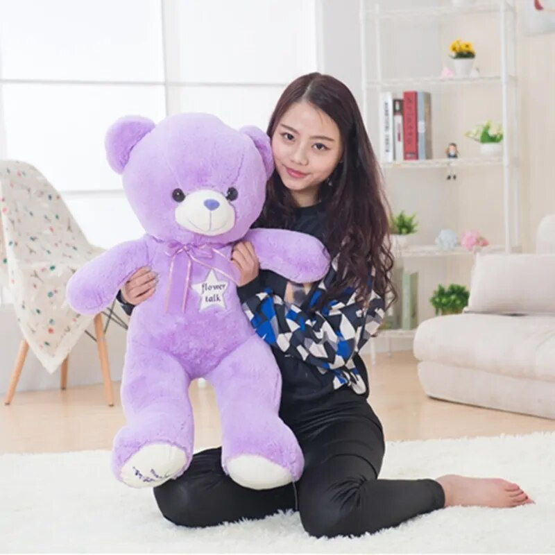 Μικρογραφία: 35/80cm Cute Purple Bear Plush Toys High Quality Stuffed Lovely Animals Teddy B