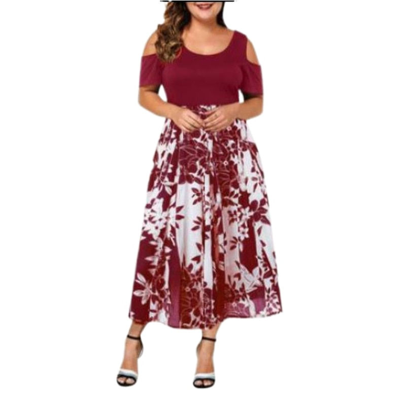 2022 Prom Patchwork Dress Plus Size Dress Sexy Off Shoulder Women Bodycon Elega