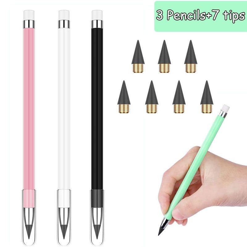 Thumbnail: 10pcs Eternal Pencil Set Macaron For Kids Cute Pens Painting Art School Office