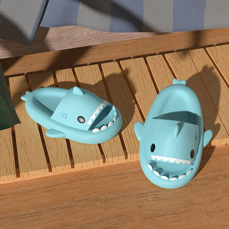Thumbnail: Summer Home Men Shark Slippers Anti-skid EVA Solid Color Couple Parents Outdoor
