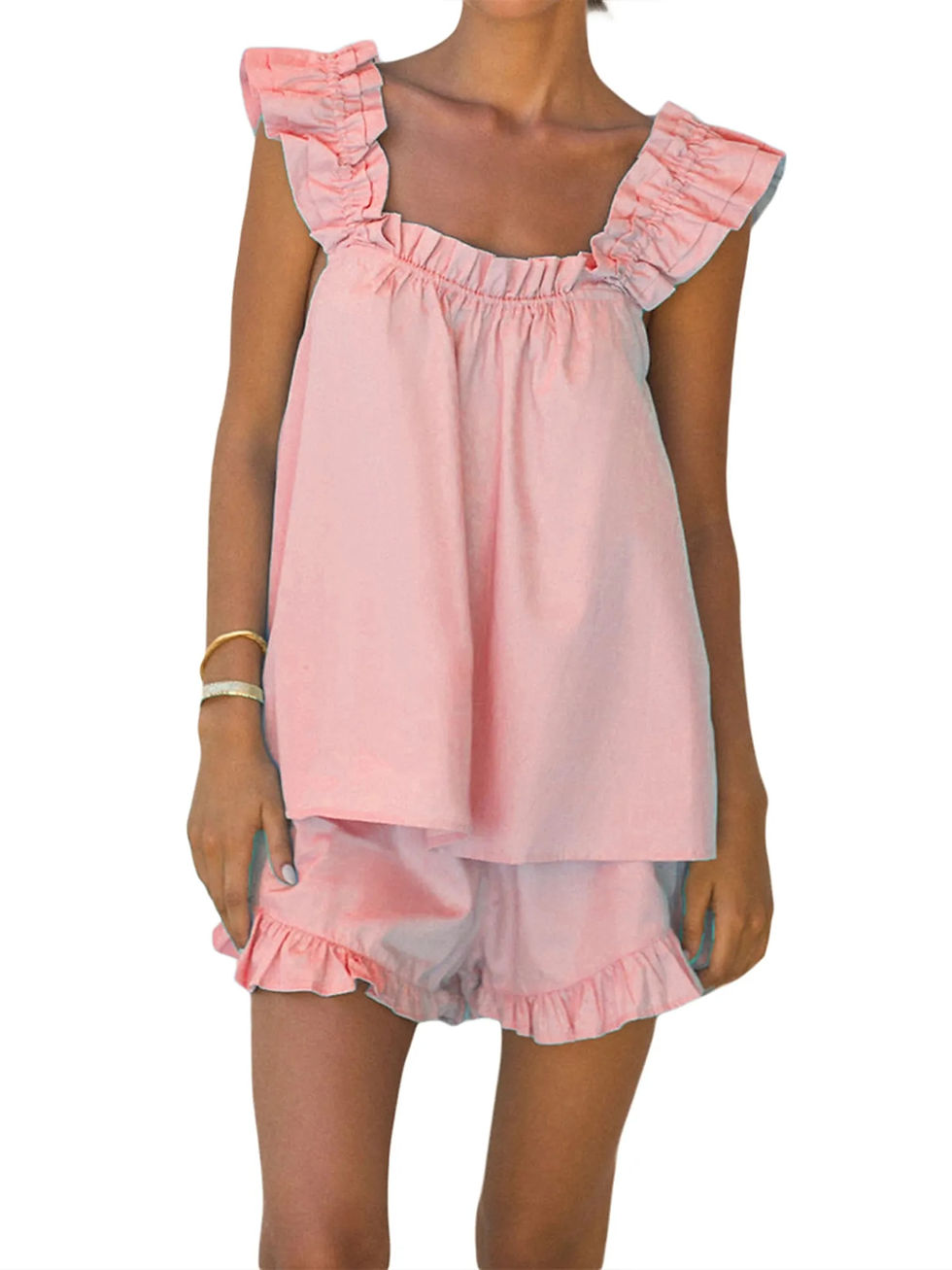 Miniatura: Women s Y2K 2 Piece Tie-Dye Lounge Set Sleeveless Babydoll Tank Top and Wide Le