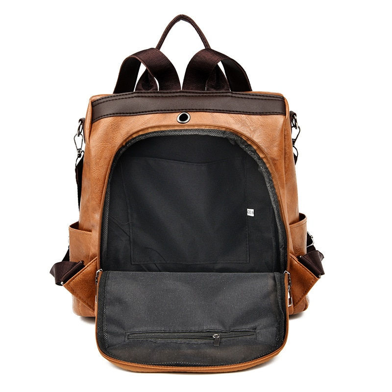 Thumbnail: Fashion Anti-theft Women Backpacks Famous Brand High Quality PU Leather Travel