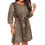 Миниатюра: Women's Plus Size Leopard Crew Neck Print 3/4 Sleeve Spring Summer Casual Short