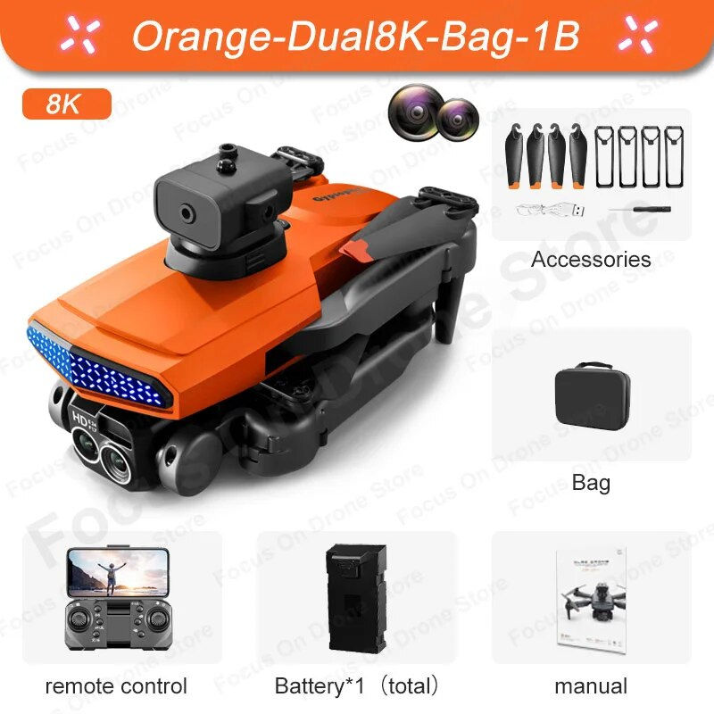 الصورة المصغرة: New D6 Mini Drone 4k Profesional 8K HD Camera Obstacle Avoidance Aerial Photogr