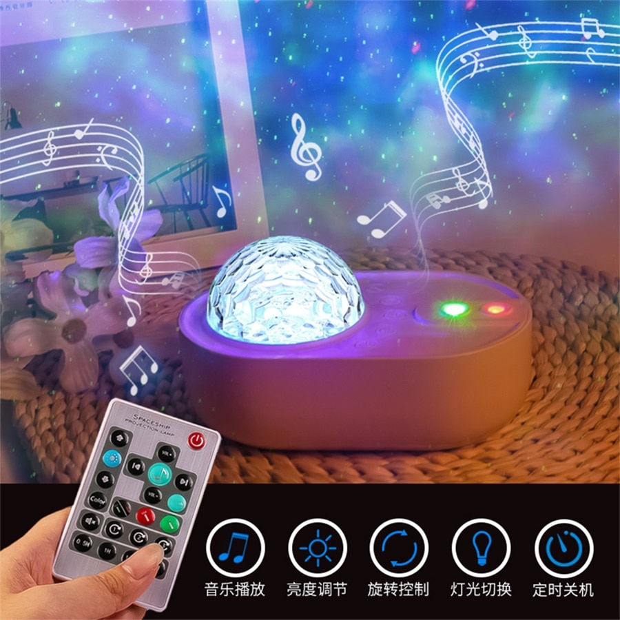 Thumbnail: Starry Sky Projector Night Light Spaceship Lamp Galaxy LED Projection Lamp Blue