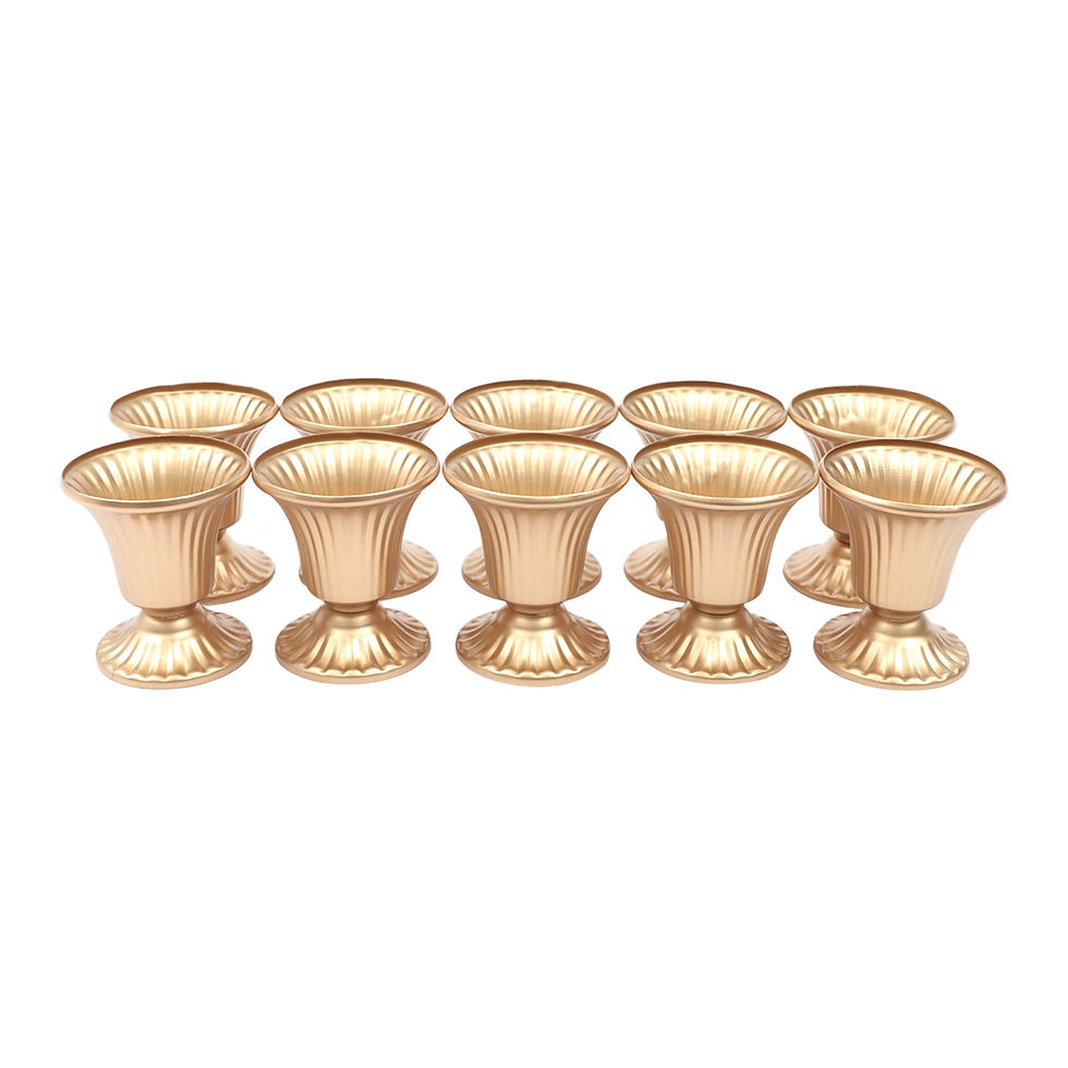 Thumbnail: 10pcs Creative Golden Flower Trumpet Vases Desktop Wedding Party Centerpieces H