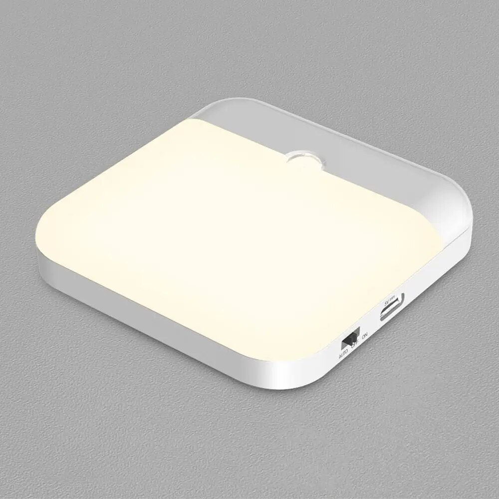 Motion Sensor Led Light Usb Charging Square Lamp for Bedroom Kitchen Stair Hall