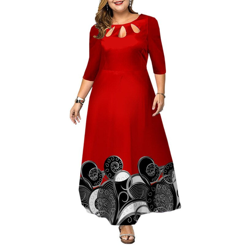 Plus Size Prom Dresses Hollow Out Maxi Formal Evening Party Dress for Women 202