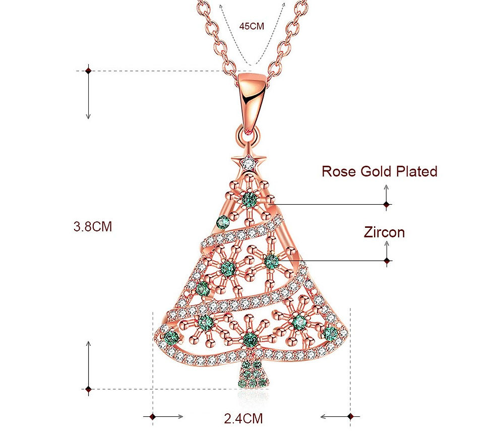 Thumbnail: Christmas Tree Necklace For Women Diamond Inlaid Clavicle Chain Ornament