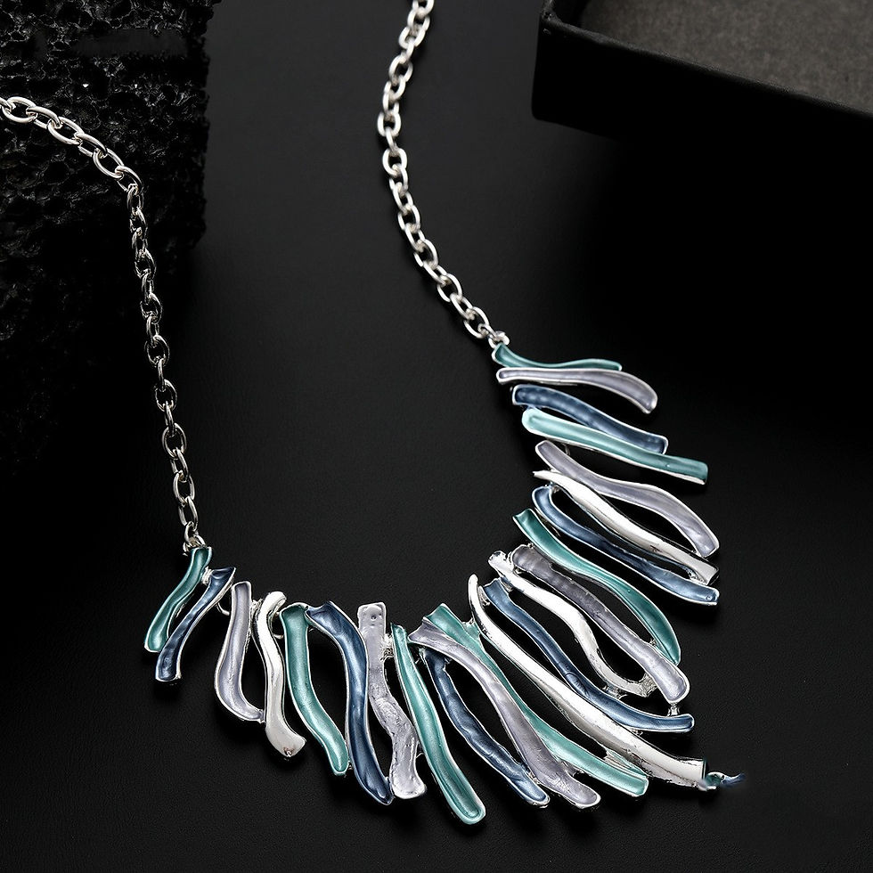 Thumbnail: Colorful Line Alloy Necklace Creative Irregular