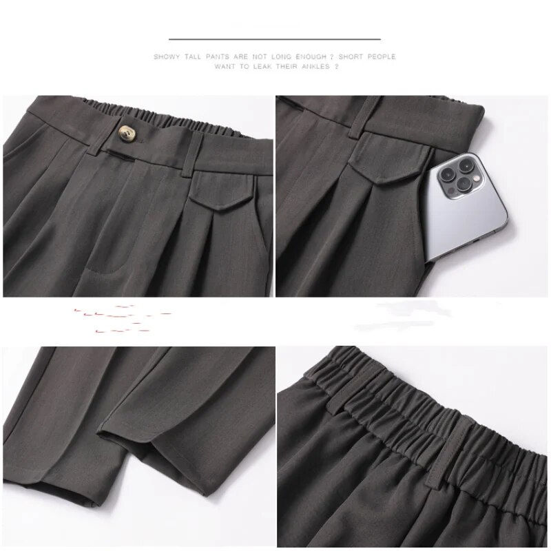 Thumbnail: Plus Size Women Suit Pants Loose Office Lady Work OL Trousers Autumn with Belt