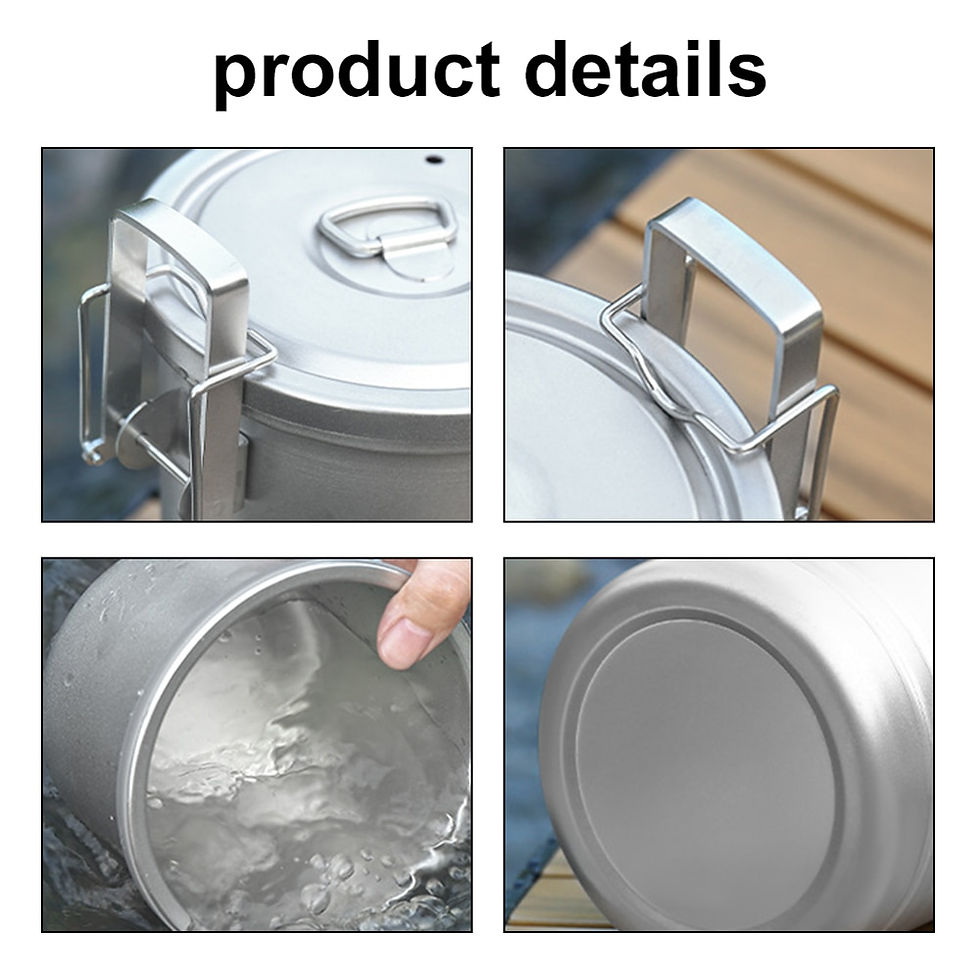 Thumbnail: Camping Hiking Rice Cooker Outdoor Portable Picnic Cookware Stainless Steel Pot