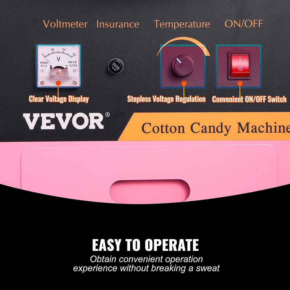 Indexkép: VEVOR Electric Cotton Candy Machine with Cart 1000W Commercial Floss Maker with