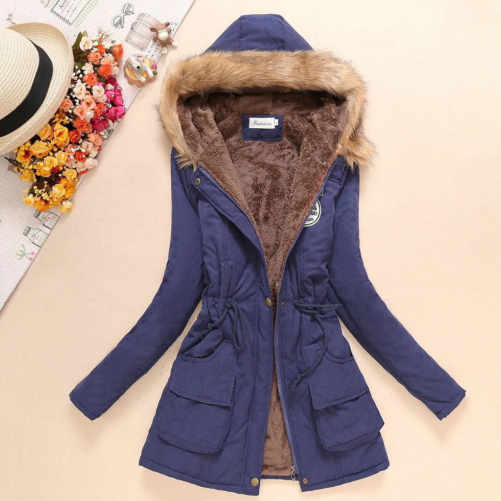 Thumbnail: 2023 New Autumn Winter Women Cotton Jacket Padded Casual Slim Coat Emboridery H