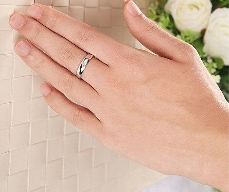 Thumbnail: US STOCK Wedding Rings for Men Brincos Silver Engagement Ring Fashion Crystal