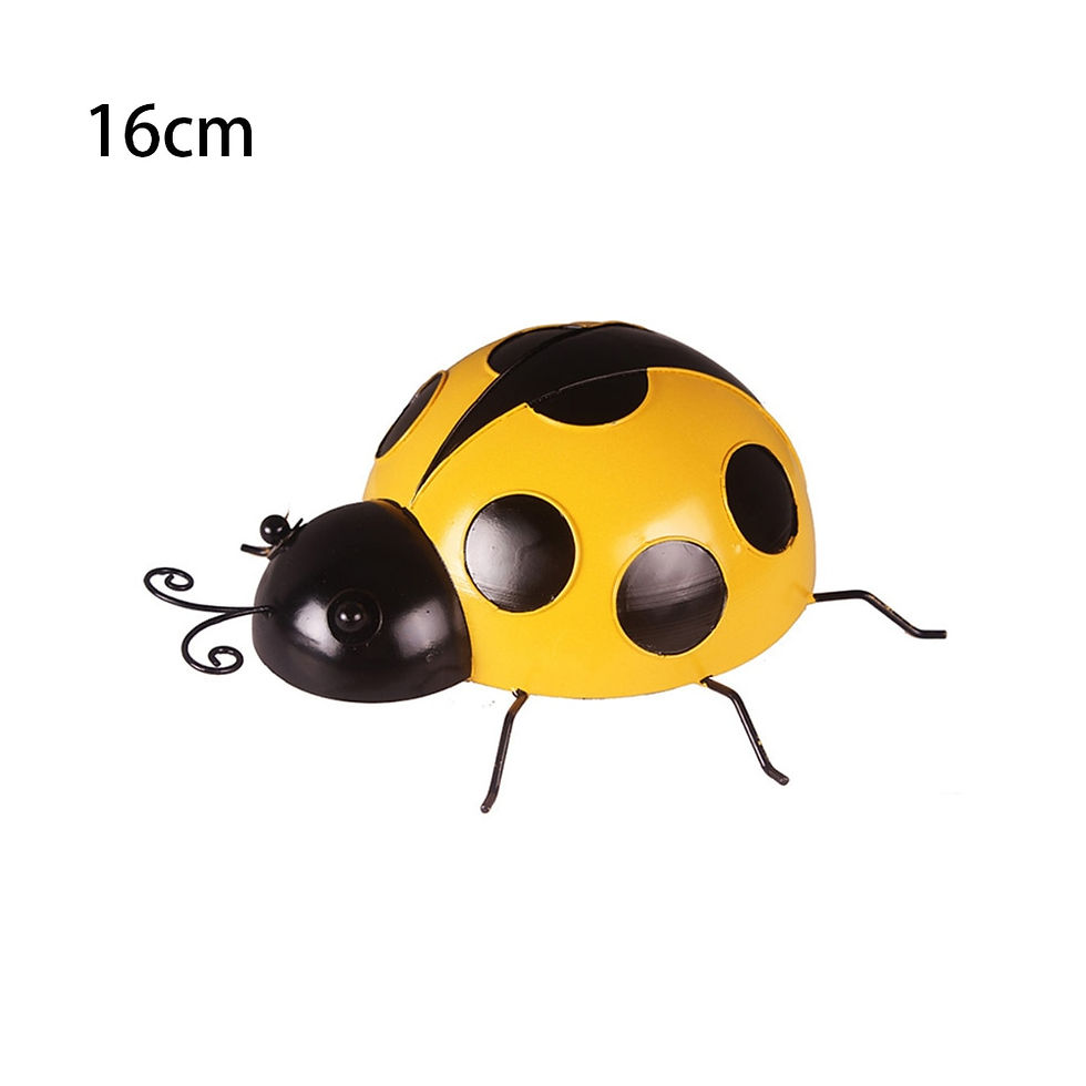 Thumbnail: 3D Metal Ladybugs Wall Mounted Decor Garden Creative Cute Insect Sculptures Out