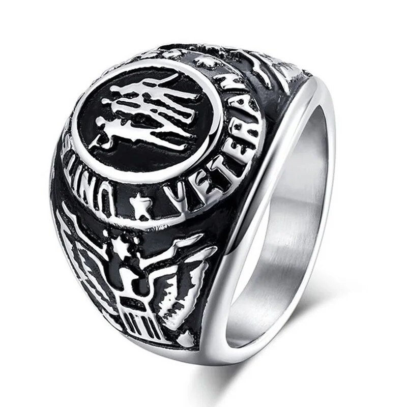 Thumbnail: US Military Veteran Ring War Veteran Jewelry Military Rings for Army, Navy, Mar