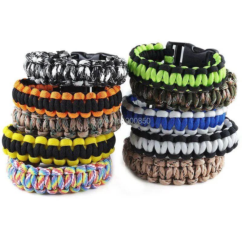 Thumbnail: New Trendy Unisex Military Emergency Survival Bracelets 3 Colors Paracord Rope