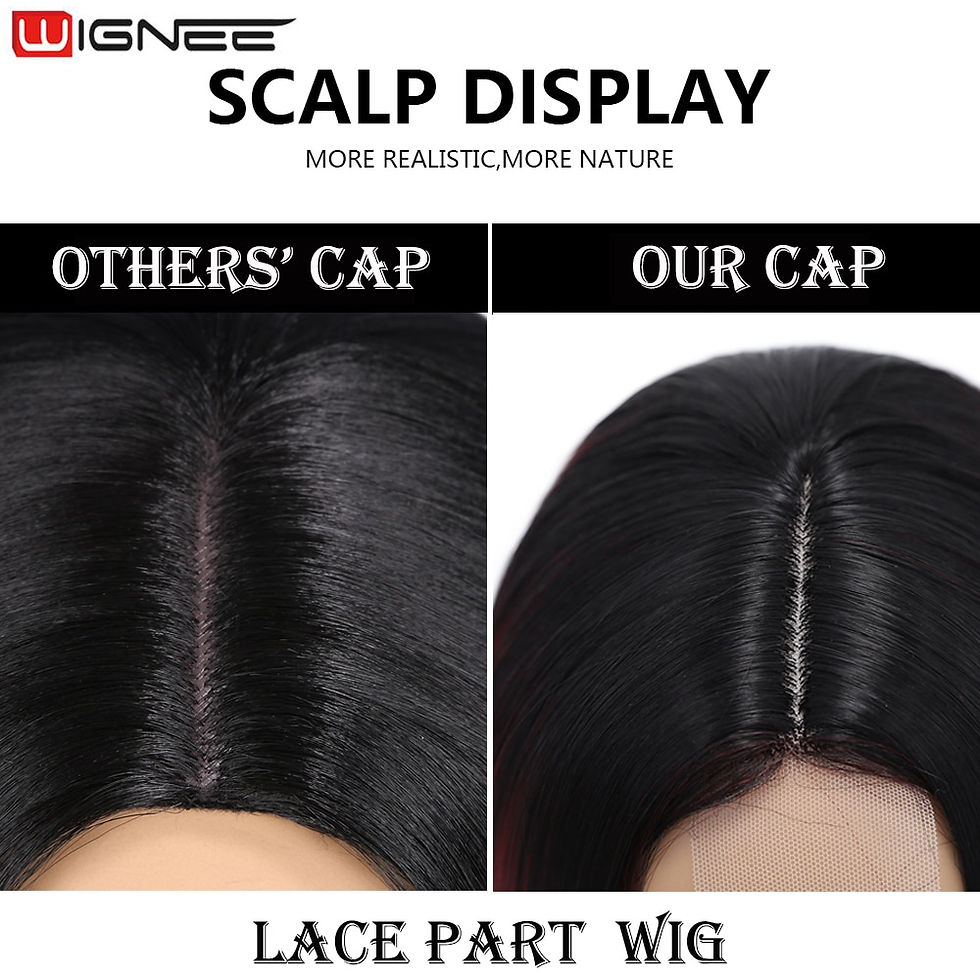 Thumbnail: Wignee Long Straight Wig 30 Inch Black Wig Middle Part Lace Wigs With High Ligh