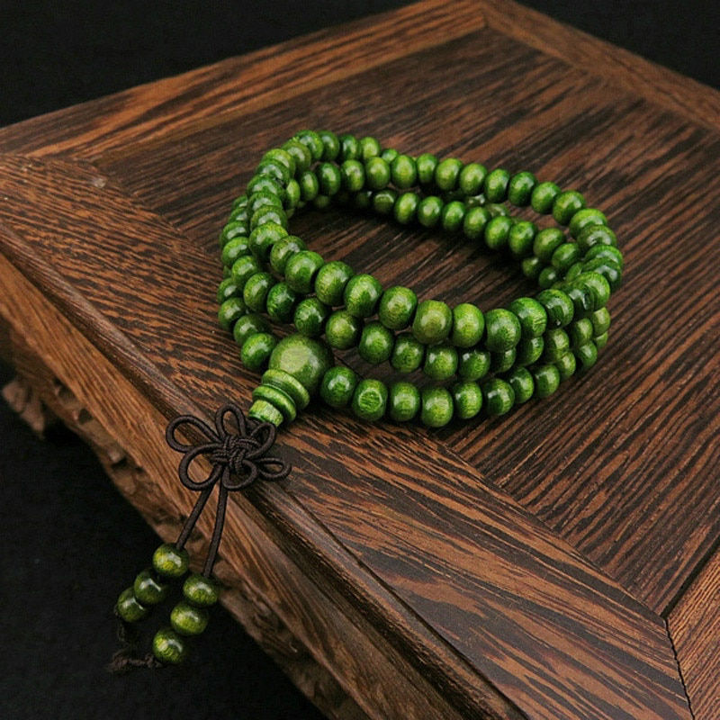 Thumbnail: 6mm Natural Sandalwood Buddhist Buddha Meditation 108 Beads Wood Prayer Bead Ma