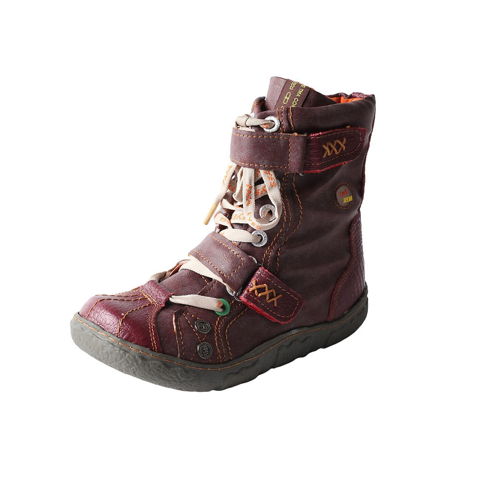 Thumbnail: TMA EYES Double-Strape Washed PU Leather Women's Boot With Faux Fur Lining